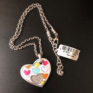 Brighton Bon Bon Hearts Silver Necklace NWT